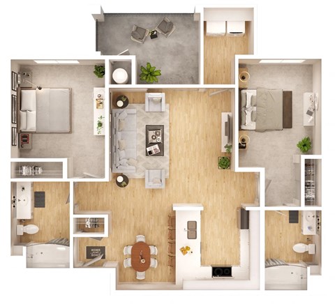 a floor plan of a 1 bedroom apartment at the residences at silver hill in suitland,